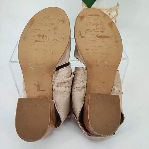 Ron White Woman’s Tan Leather Slingback Block Heel Sandals Size 6.5 - Picture 8 of 8